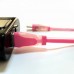 iPhone Lightning Led Işıklı Şeffaf USB Kablo Pembe