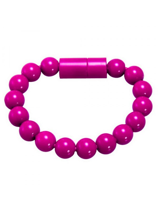 Micro USB Boncuk Bileklik USB Data Kablosu Pembe…
