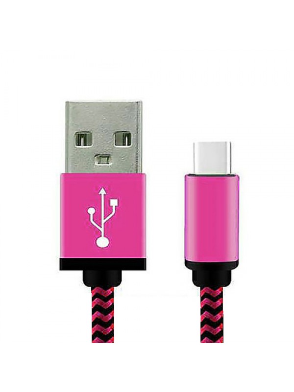 NoTech Type-C (USB-C) Kırılmaz USB Kablo 20cm Pembe…
