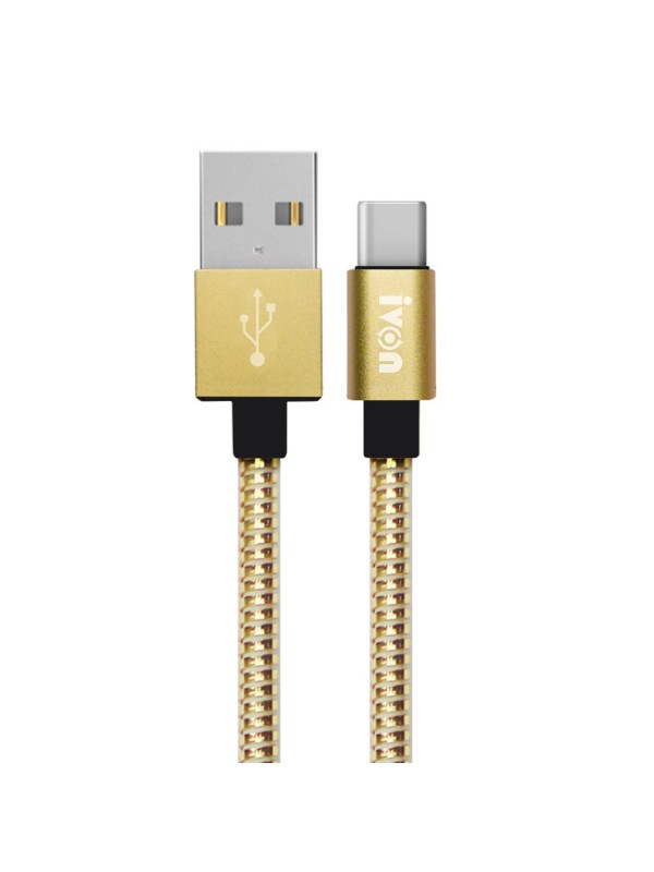 NoTech Type-C Zinc Alloy Metal Dayanıklı 2.4A USB Kablo Gold…