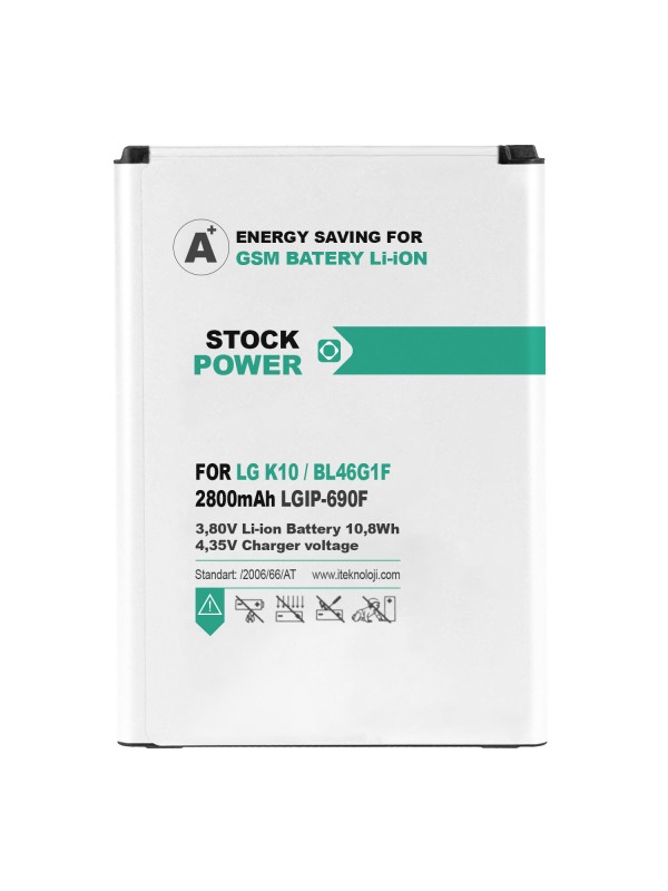 Stock Power LG K10 2017 (BL-46G1F) Batarya 2800 mAh&hellip;